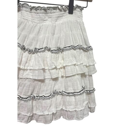 Scotch & Soda Ruffled Cotton-Blend Skirt White Size Small - Picture 3 of 6